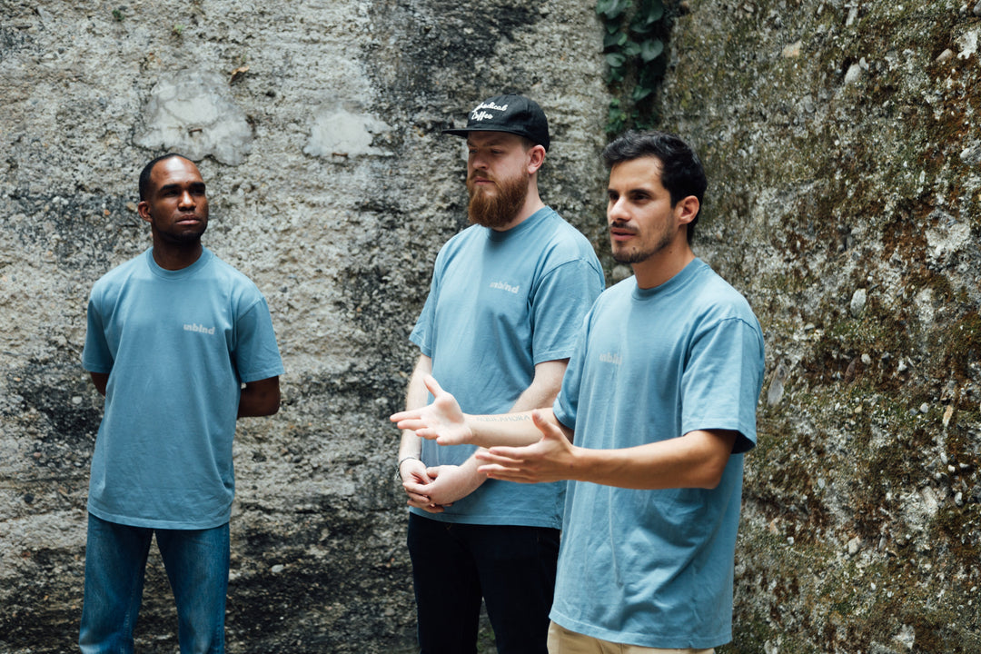 Lucas from Unblended speaking to young coffee growers of Colombia.
