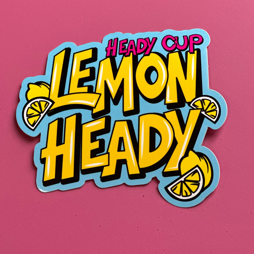 ​Glossy​ Lemon Heady Sticker. Slap these around the town, and you'll be the most popular person. ​4" x 3.5". 