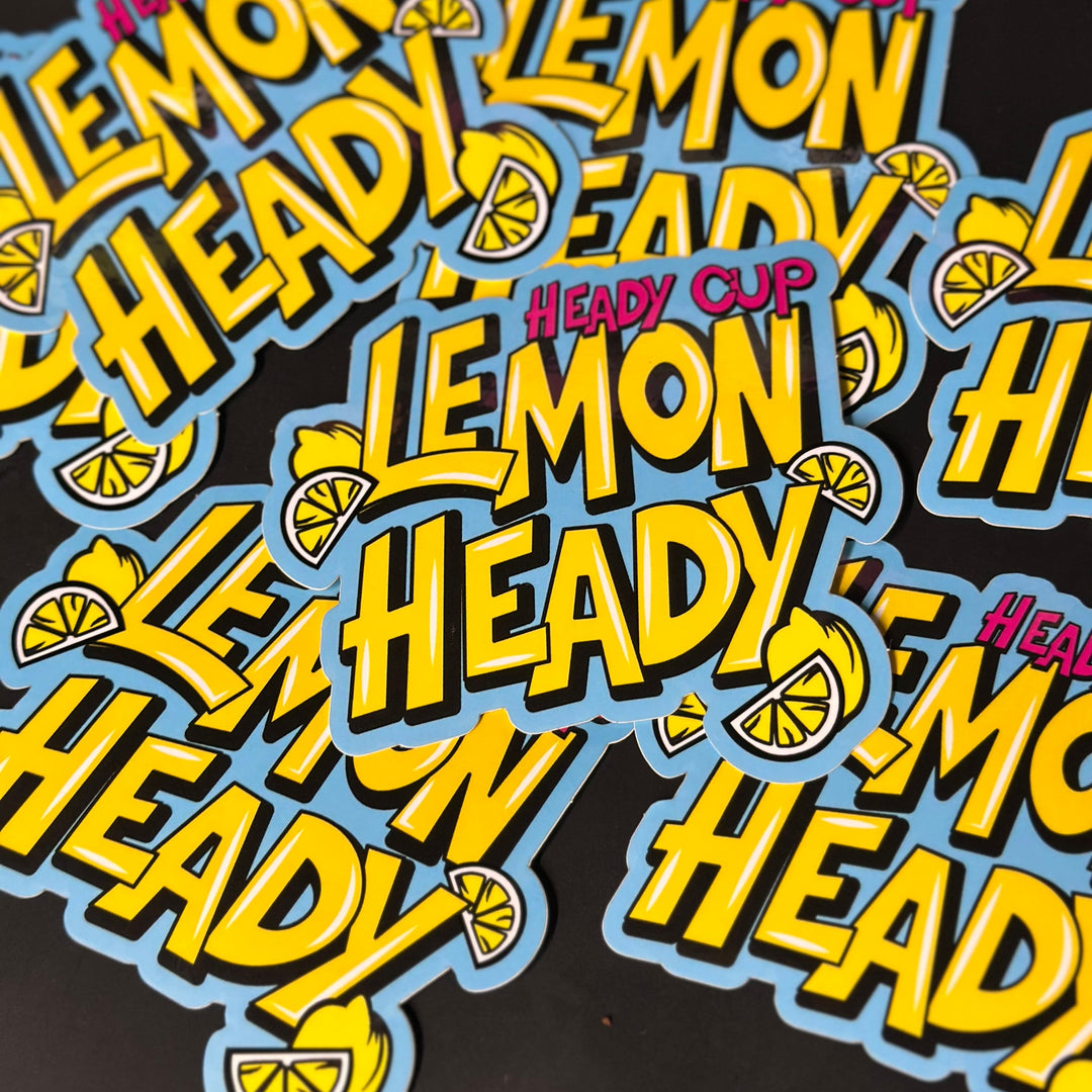 ​Glossy​ Lemon Heady Sticker. Slap these around the town, and you'll be the most popular person. ​4" x 3.5". 