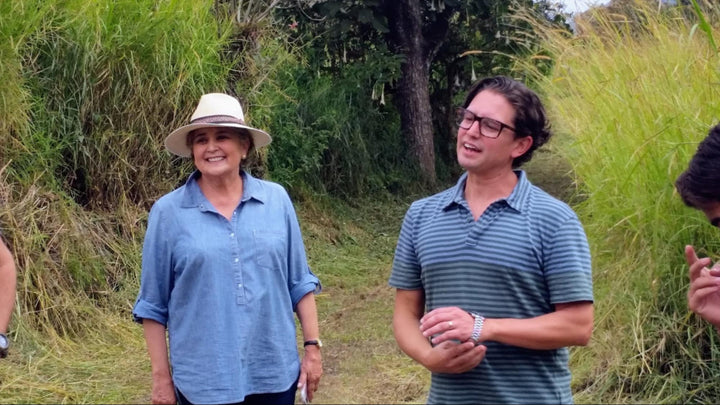 Roberto and his mother at the family farm in Ecuador. 